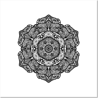 Elegant Mandala - Black Lace Posters and Art